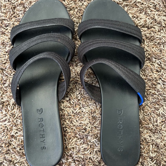 Rothy's Triple Band Black Sandals - Picture 2 of 5